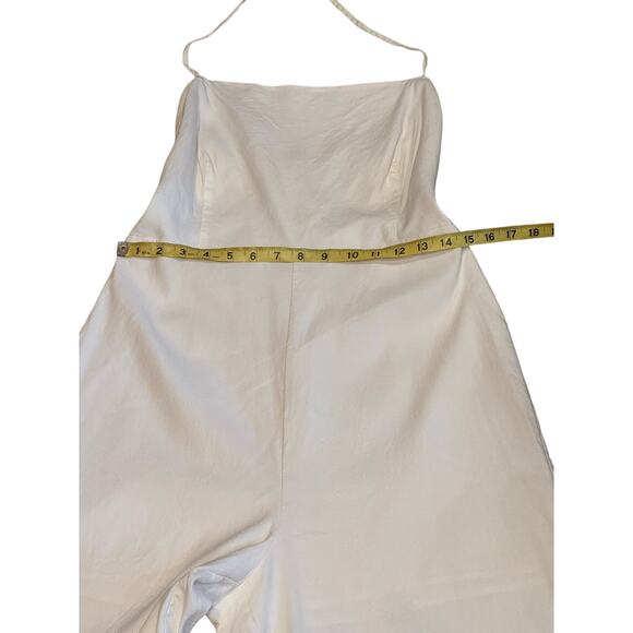 Guess Women's 10 Kora White Linen blend backless jumpsuit Classic Formal Party - Picture 12 of 14